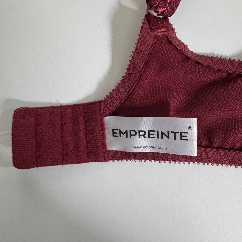 Empreinte Cassiopee Garnet Red Lace Full Cup Underwired Bra - 34C - Picture 6 of 9